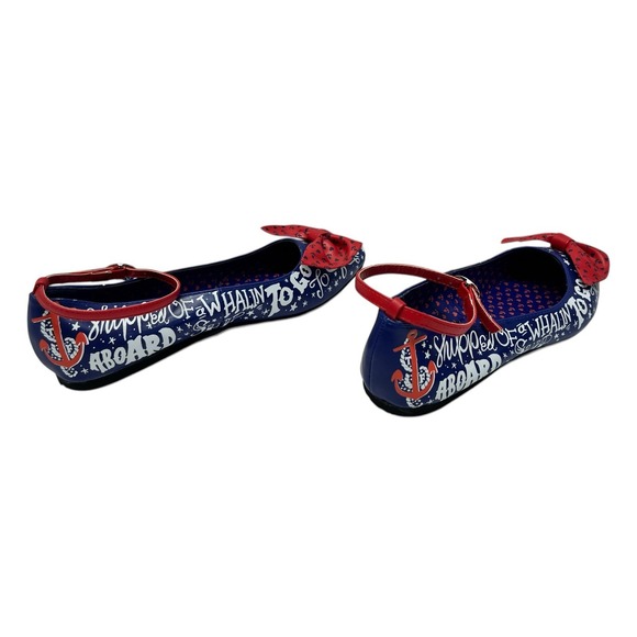 Too Fast shoes New Flats Sailor theme Red White and Blue Women Size 6 Excellent - Picture 6 of 14